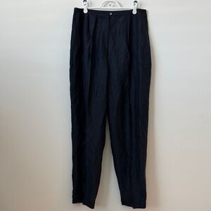 Eileen Fisher Linen Silk Blend Navy Pants Size: L